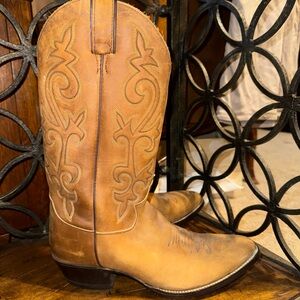 Justin Brown Leather Cowboy Boots